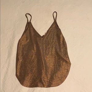 Shimmer gold tank top
